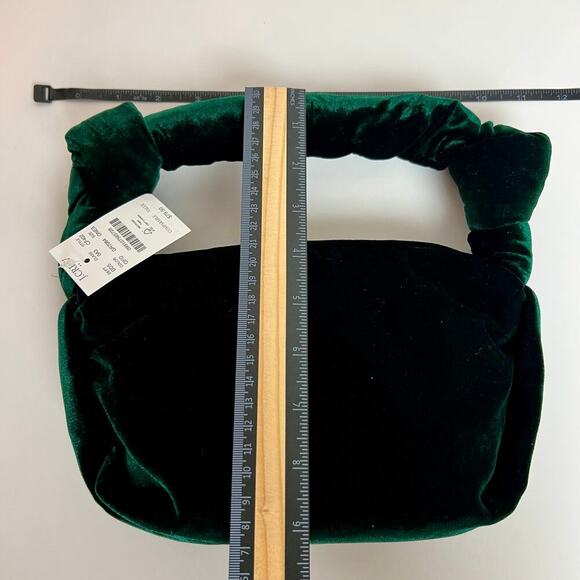 NEW JCrew Women's Velvet Emerald Green Double Knot Hobo Hand Bag in Old Forest - Picture 8 of 9